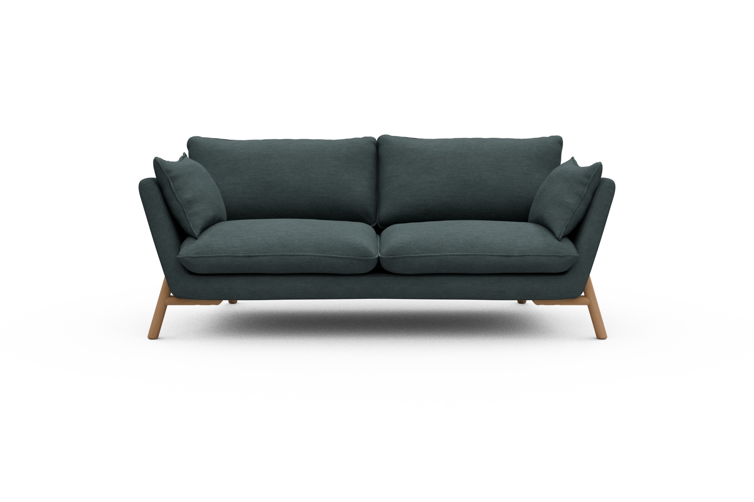 Skandi Home Sofa Emil 2-Sitzer Beinfarbe Eiche Natur Vivus-Blue moebelfaktor