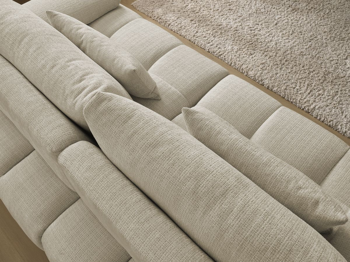 Bobochic Ivane Sofa 3-Sitzer Strukturstoff Beige