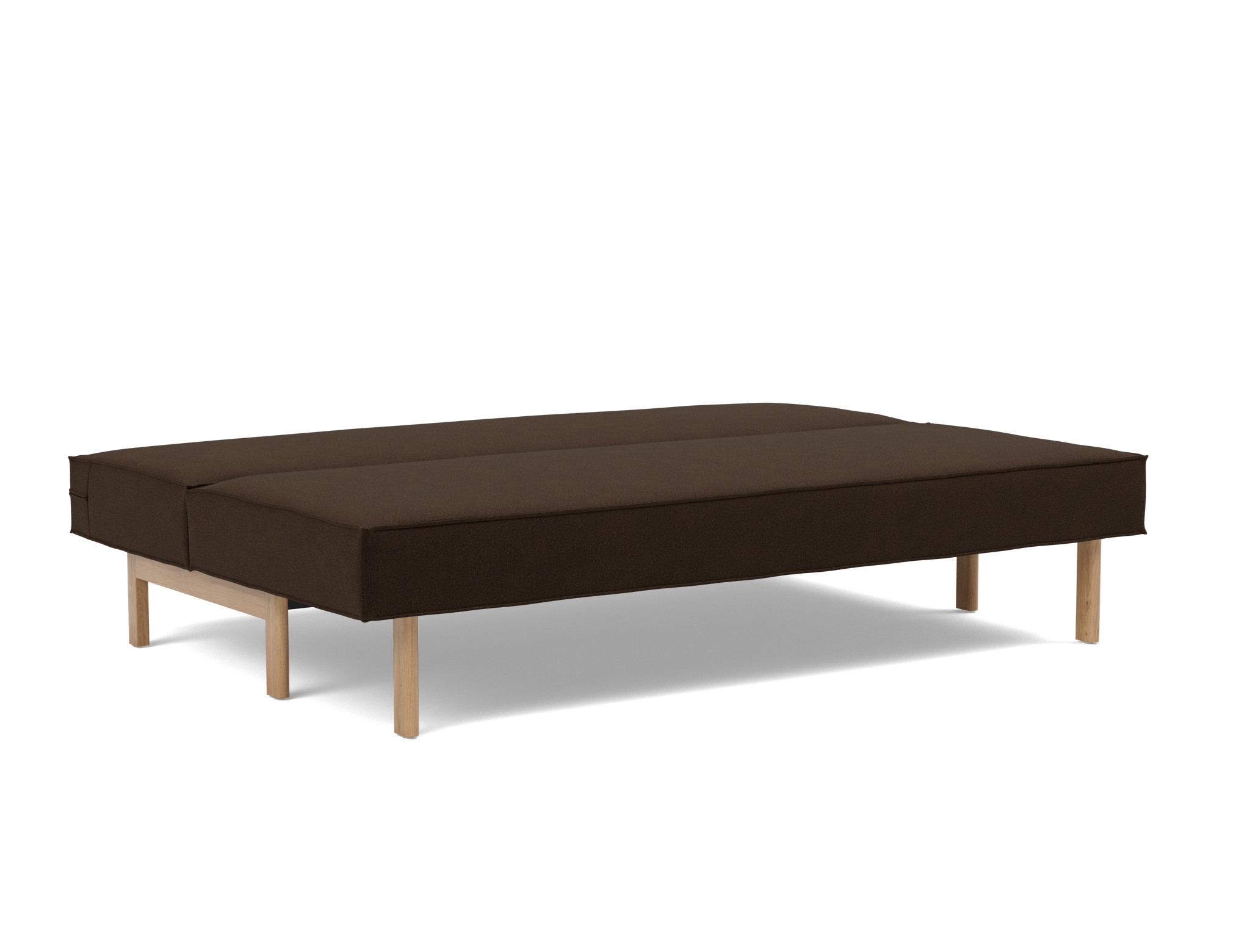 Schlafsofa Sly Strukturierter Stoff Taura 358-Chocco Beine Eiche