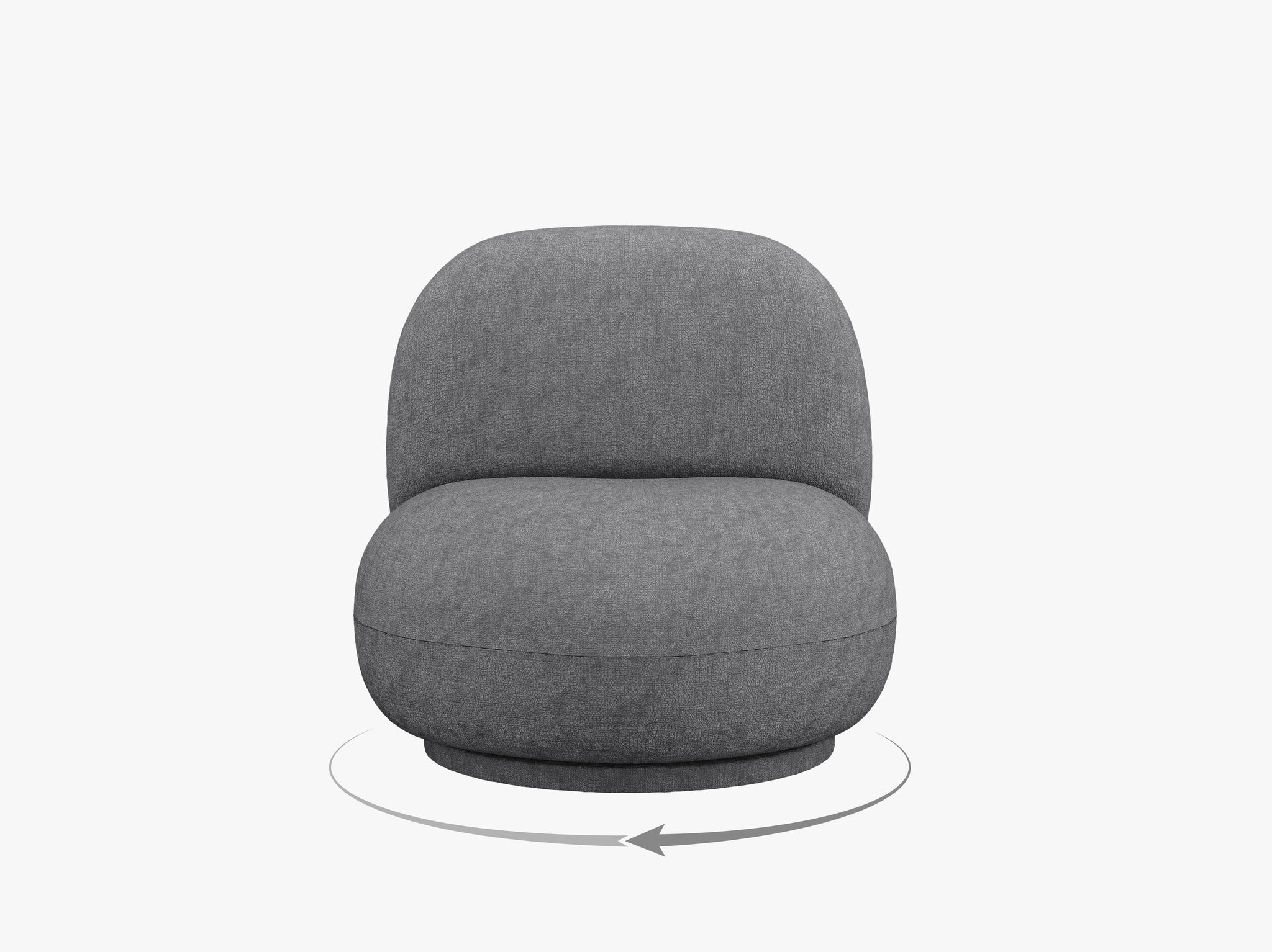 Micadoni Drehbarer Sessel Chuck Chenille Hellgrau