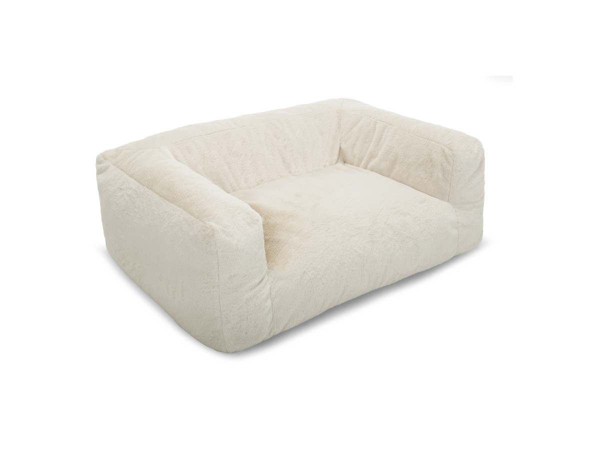 Bobochic Salto Hundekorb Kunstfell Weiß, Größe XL (115 cm)