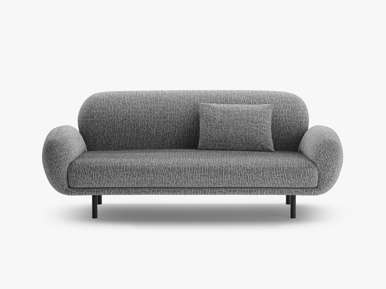 Micadoni Sofa Poppy 2-Sitzer große Version Chenille Silencio Dunkelgrau