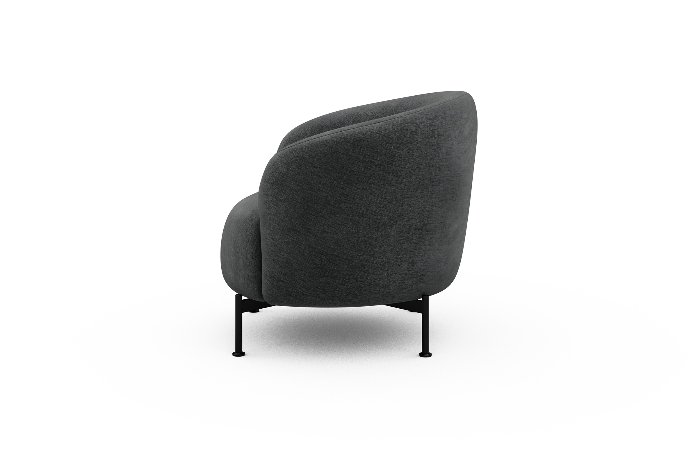 Sessel Ronda X-Metallgestell Schwarz Smooth-Deep-Warm-Grey