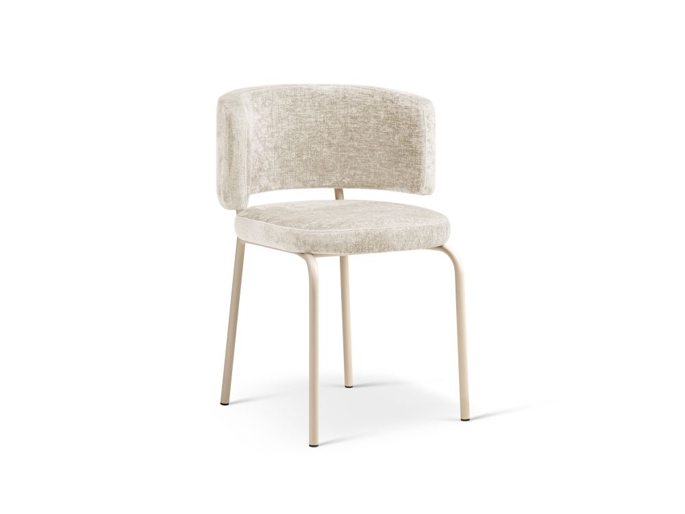 Cosmopolitan Design Stuhl Dora 2er-Set Chenille Perfect Harmony Helles Beige