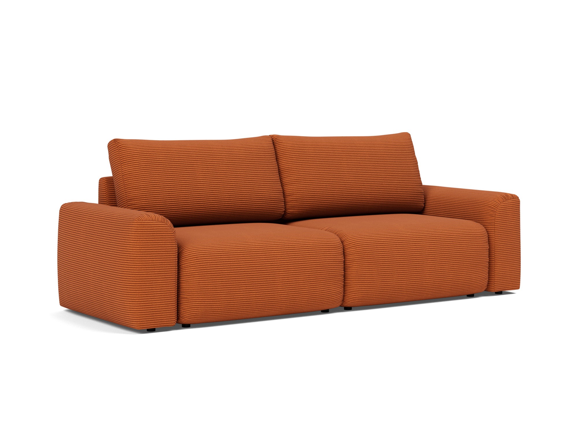Schlafsofa Norum mit Chunky-Armlehnen Kord Corduroy 595-Burnt-Orange