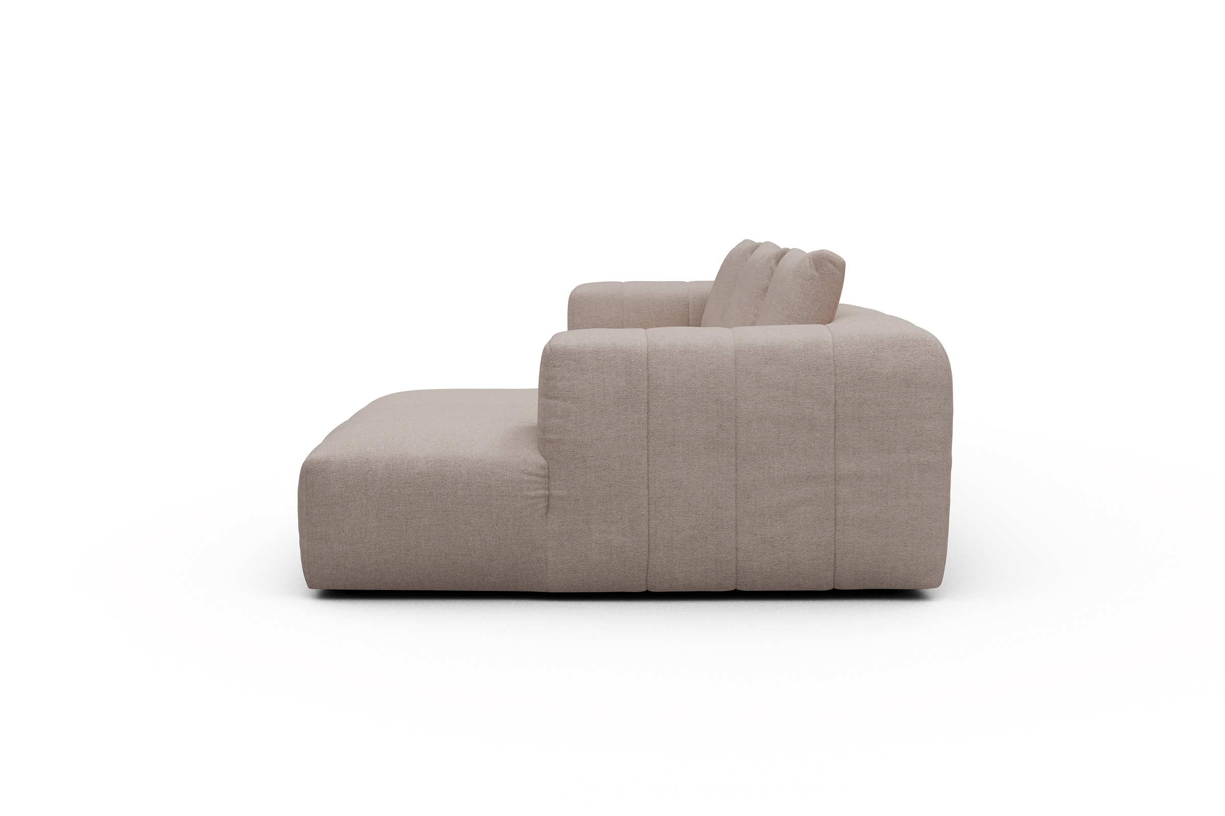 Ecksofa Hugo 2,5-Sitzer Armlehne links mit Chaiselongue Weda-Sand