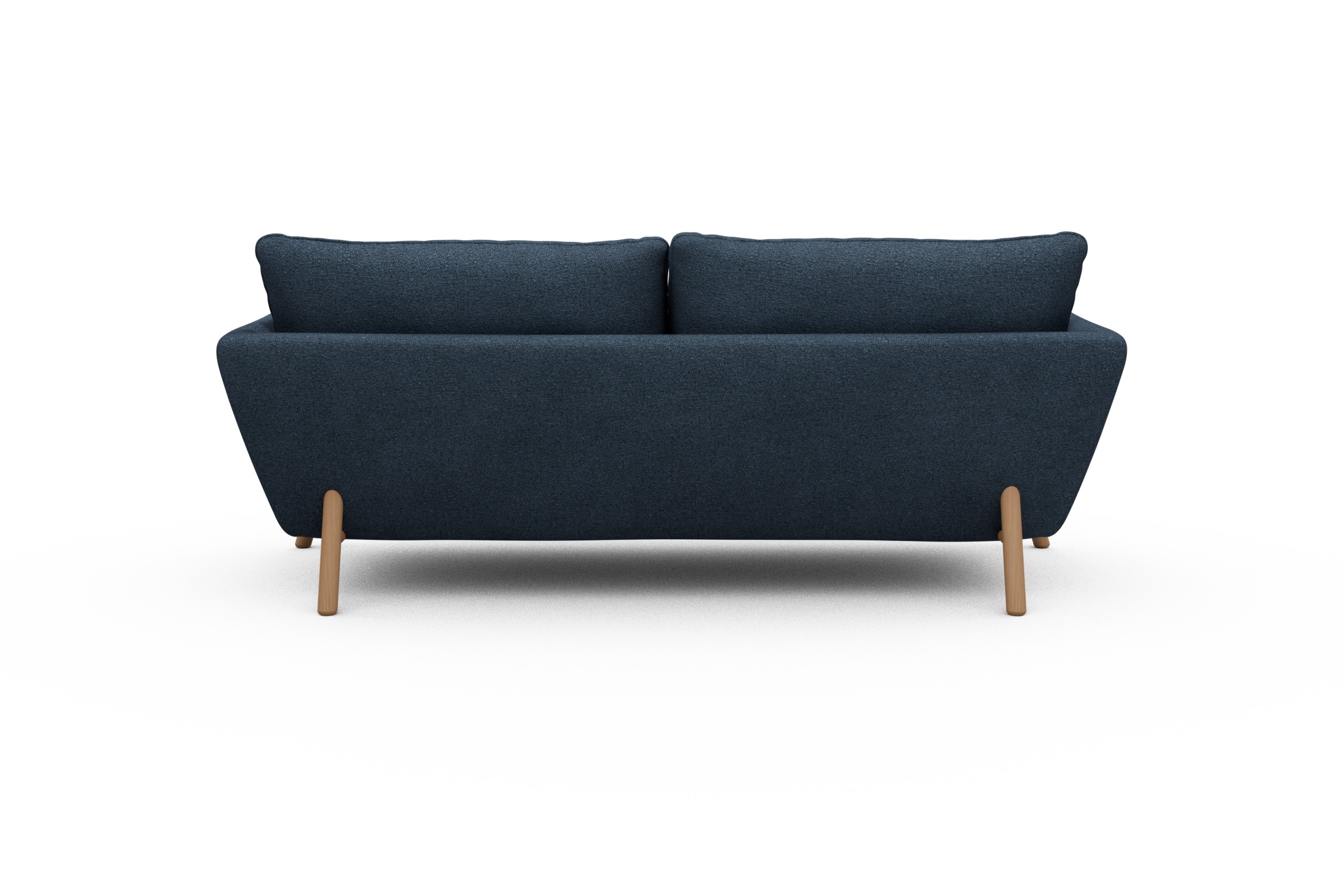 Sofa Emil 3-Sitzer Beinfarbe Eiche Natur Boucle-Blue