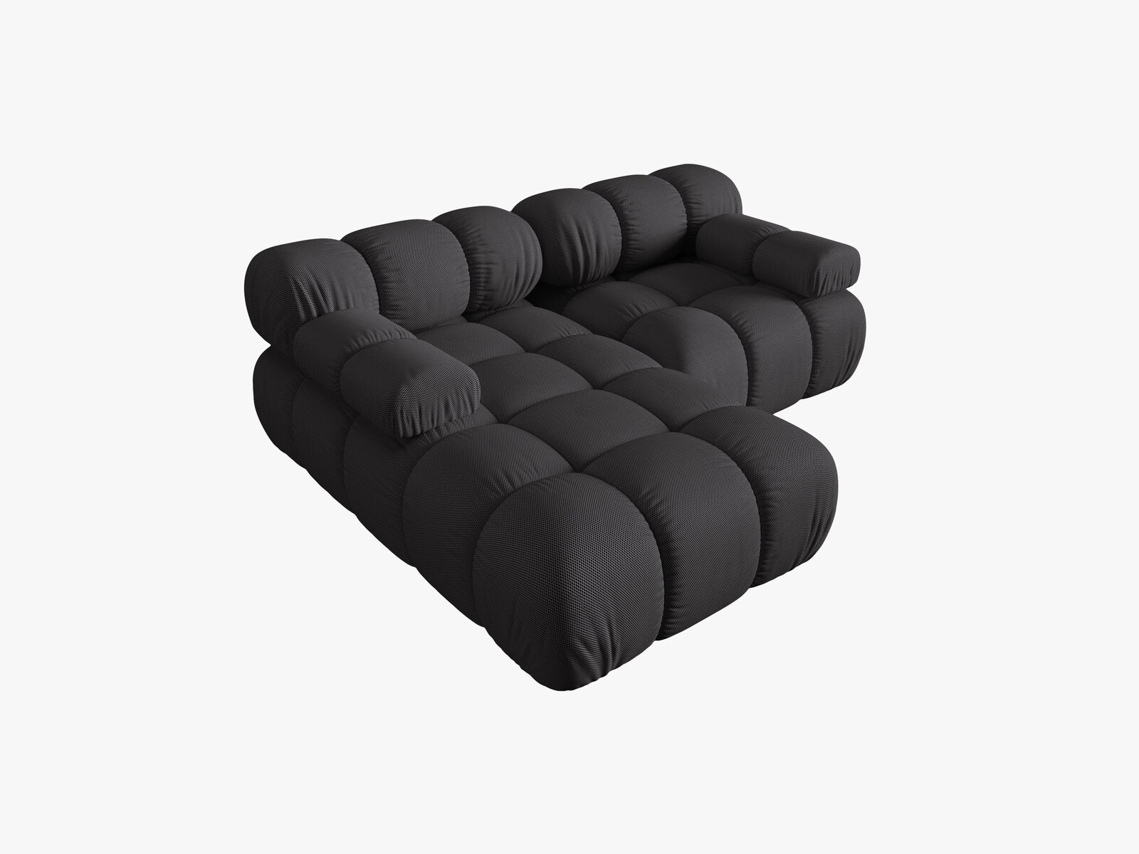 Micadoni Modulares Ecksofa Bellis 3-Sitzer Links 3D-Stoff Sonic Espresso
