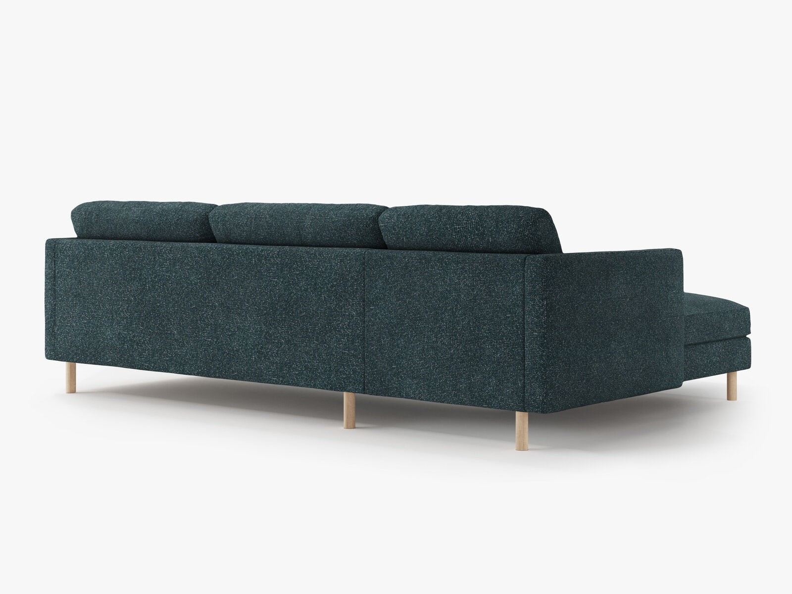 Micadoni Ecksofa Eden 4-Sitzer Links Strukturierter Stoff Grün Blau Melange