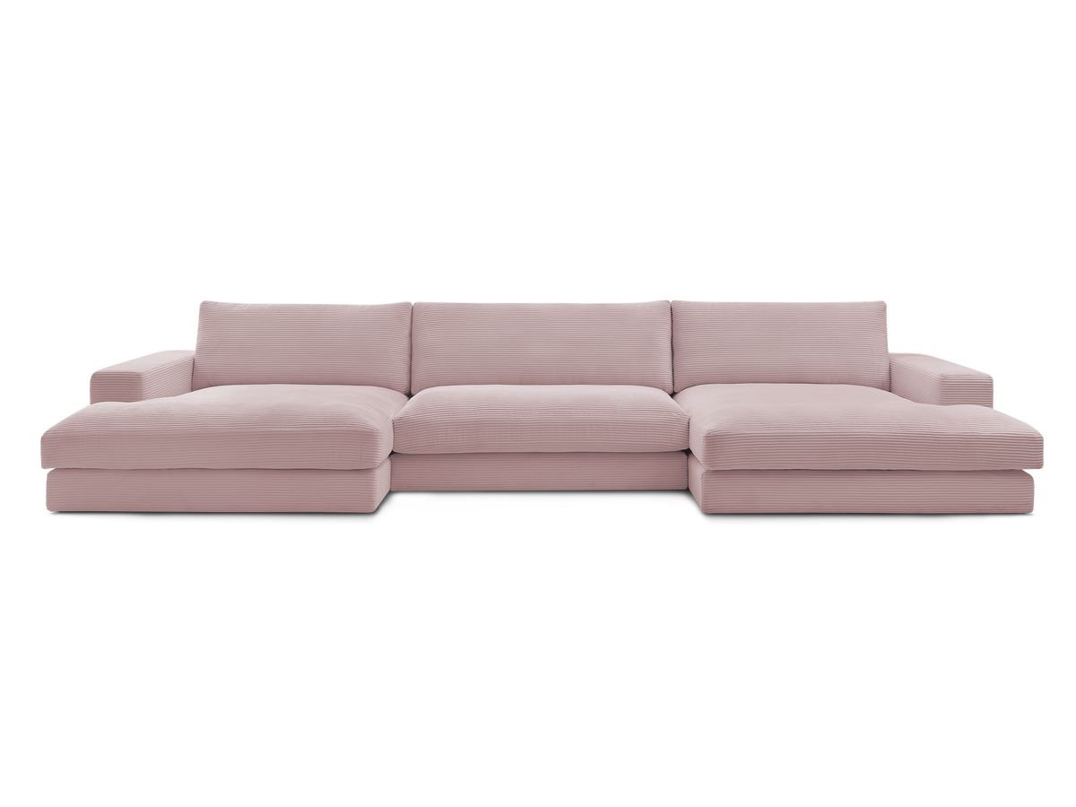 Bobochic Leonard Wohnlandschaft 349 × 159 cm Cordsamt Violett