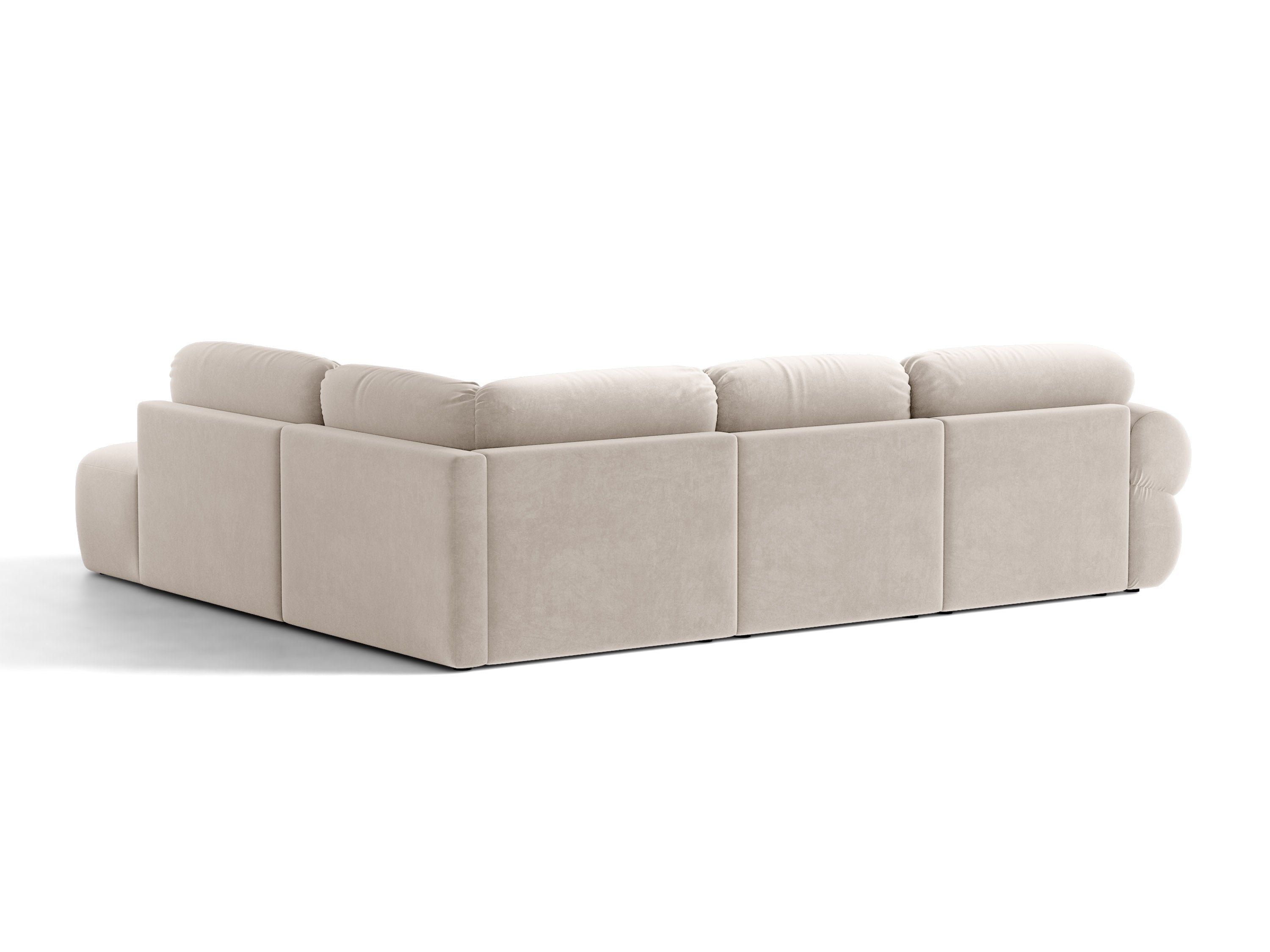Micadoni Ophelia Ecksofa 289 cm Rechts Samt Salvador Beige