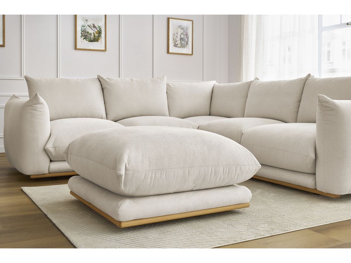 Bobochic Ernest Ecksofa mit Pouf Stoff Beige