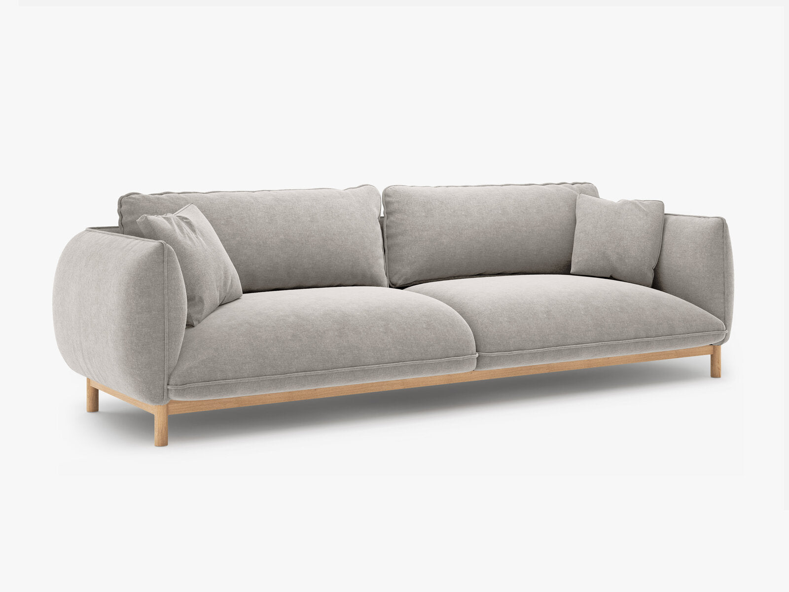 Micadoni Ada Sofa 4-Sitzer Strukturierter Stoff Wind Hellgrau