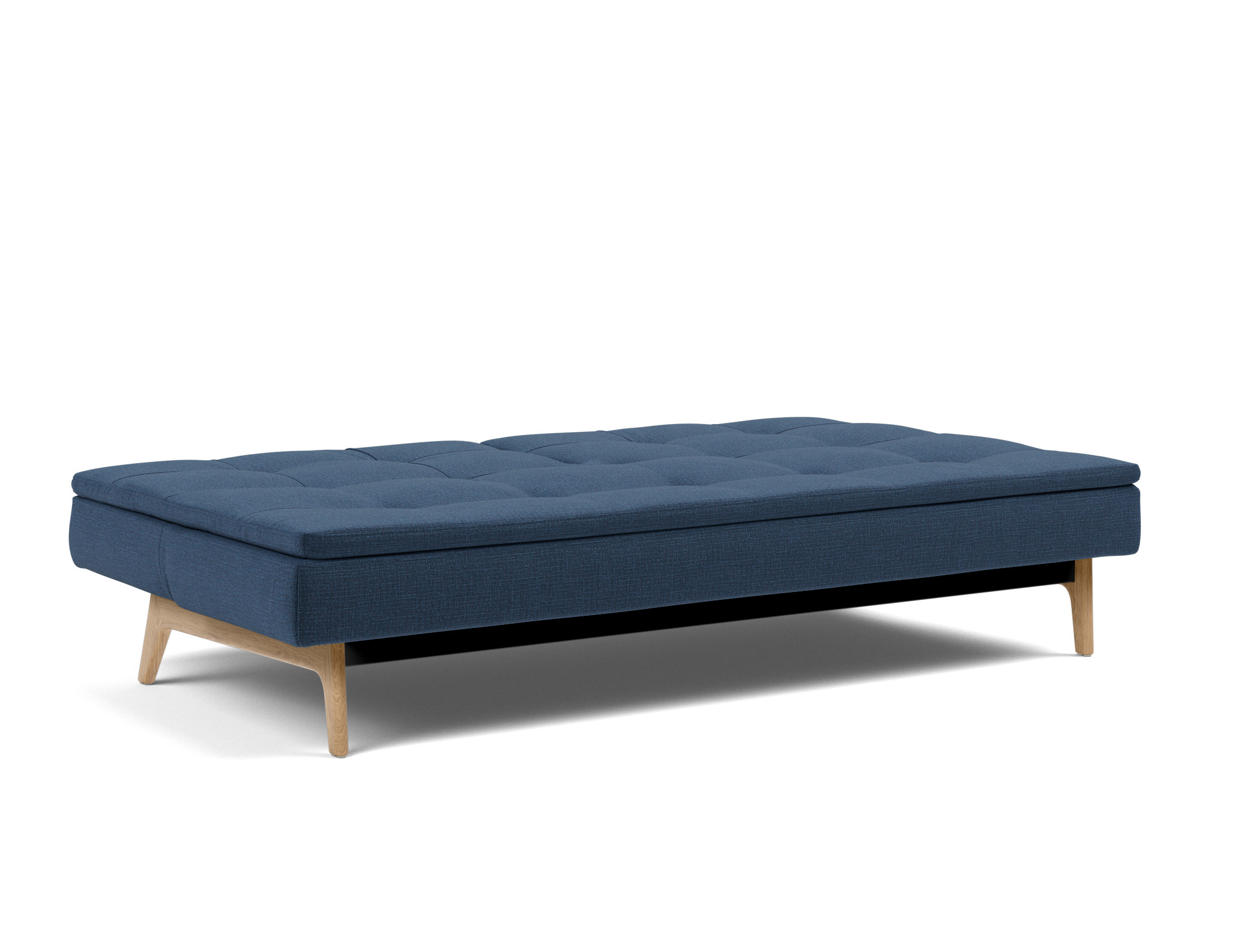 Schlafsofa Dublexo Chenille Esina 414-Indigo-Blue Beine Eiche