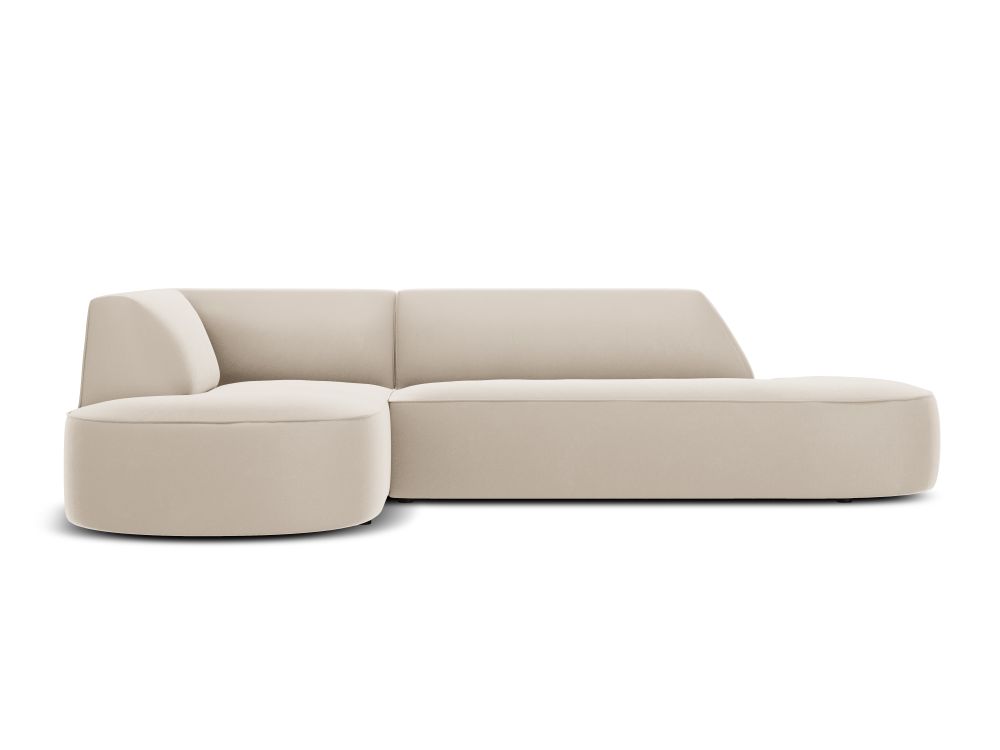Cosmopolitan Design Ecksofa Siena 4-Sitzer abgerundet offen Samt Salvador Beige Links