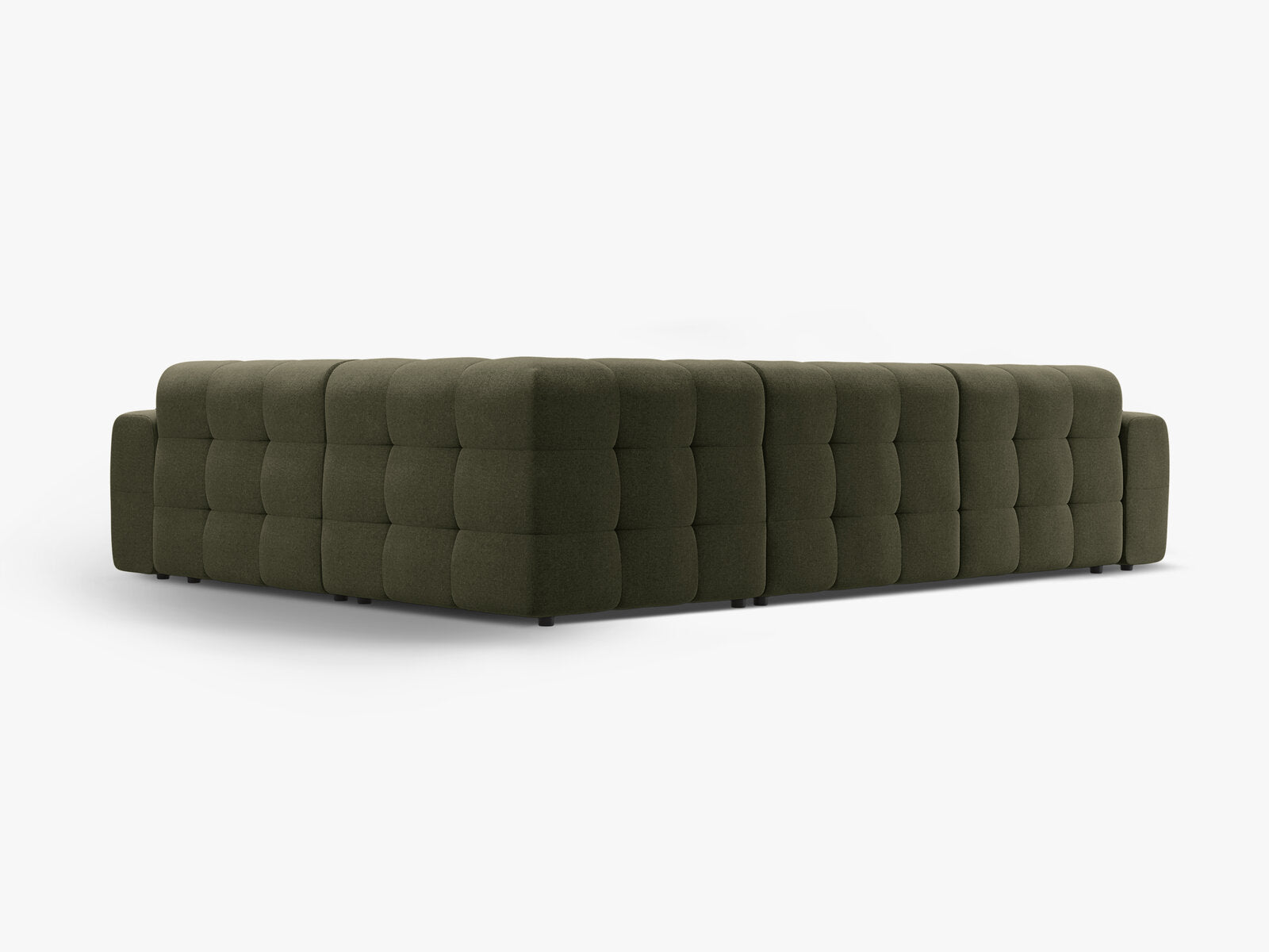 Micadoni Ecksofa Kendal 6-Sitzer Rechts Strukturierter Stoff Amazonas Grün