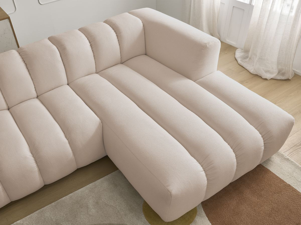 Bobochic Talia Ecksofa Melange-Stoff Beige Ecke rechts