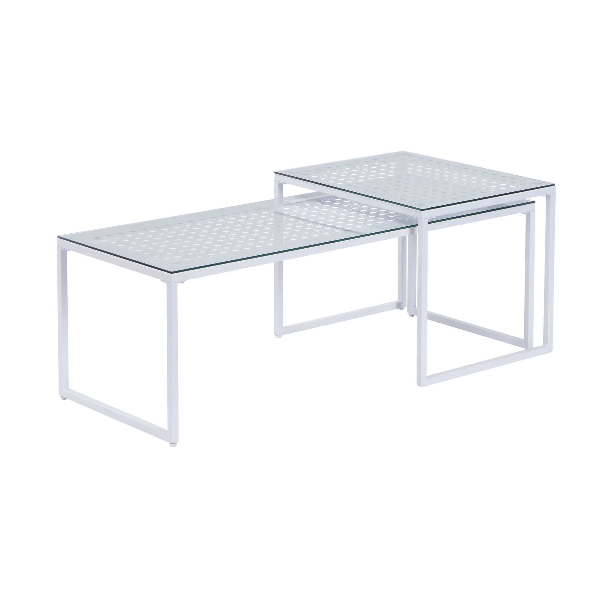 Satztisch 2er-Set Kabelvag Glas Weiß 100 × 40 × 35 cm