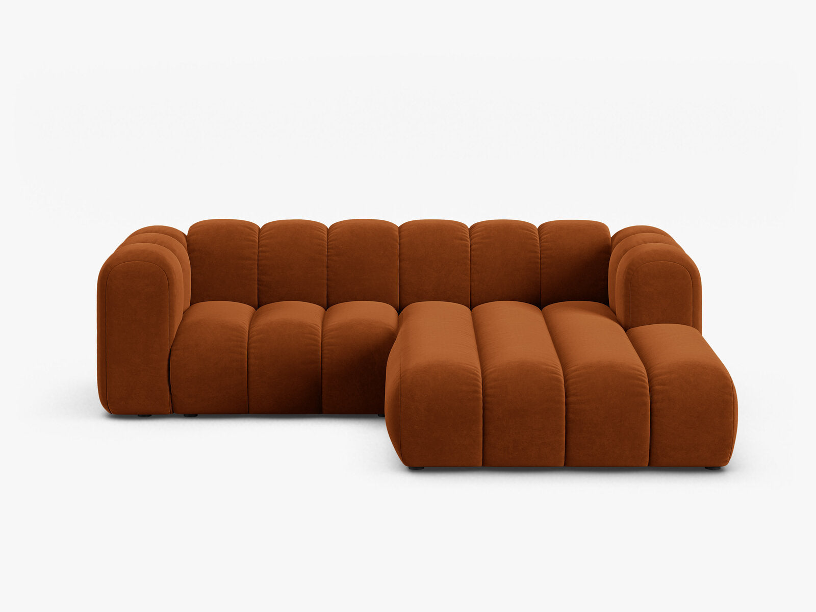 Micadoni Modulares Ecksofa Lupine 3-Sitzer Rechts Samt Salvador Terrakotta