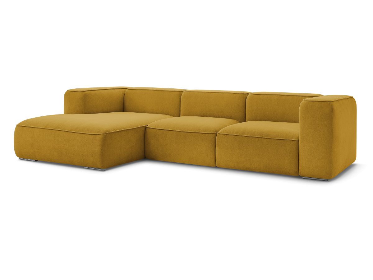 Bobochic Zephyr Ecksofa 349 × 165 cm Strukturstoff Gelb Ecke links