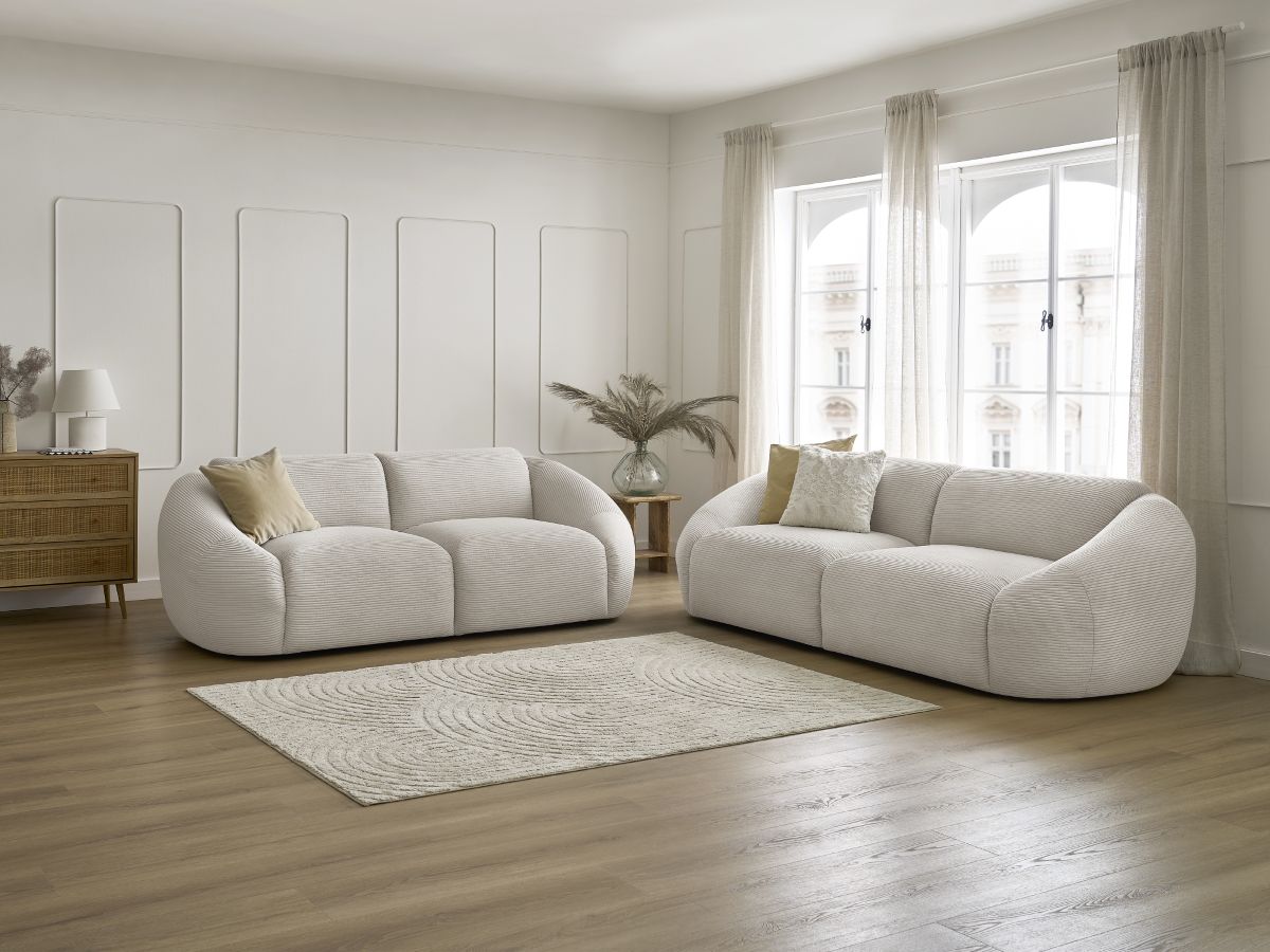 Bobochic Tina Sofa 5-Sitzer Cordsamt Beige