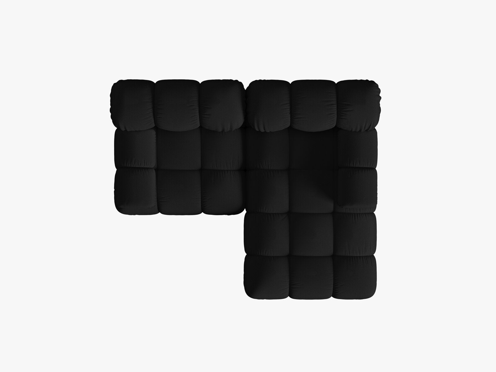 Micadoni Modulares Ecksofa Bellis 3-Sitzer Rechts 3D-Stoff Sonic Schwarz