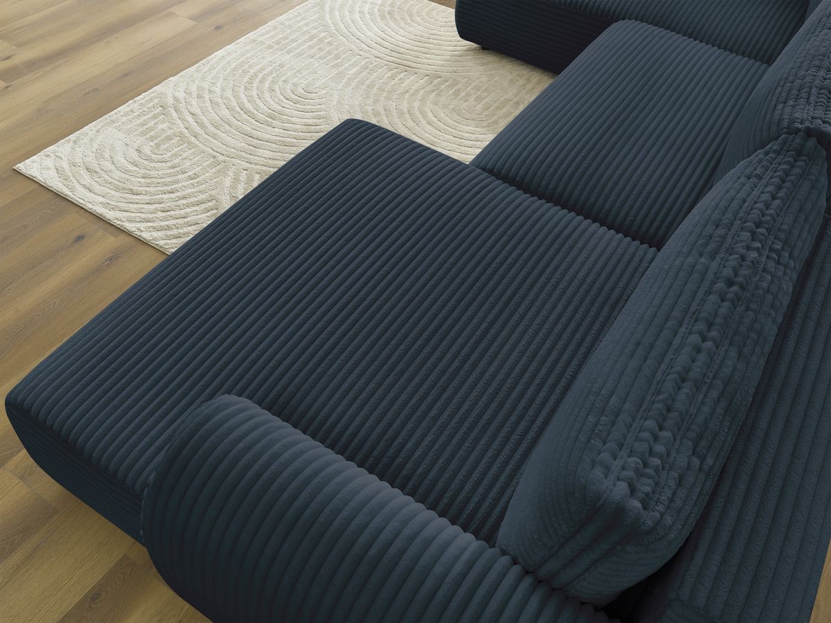 Bobochic Lucien Wohnlandschaft Breitcord weich Dunkelblau Ecke rechts