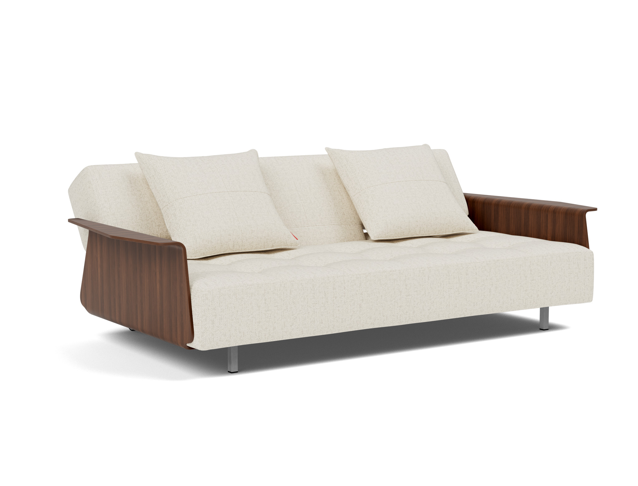 Schlafsofa Long Horn D.E.L. mit Armlehnen Boucle Skandi 531-Off-White