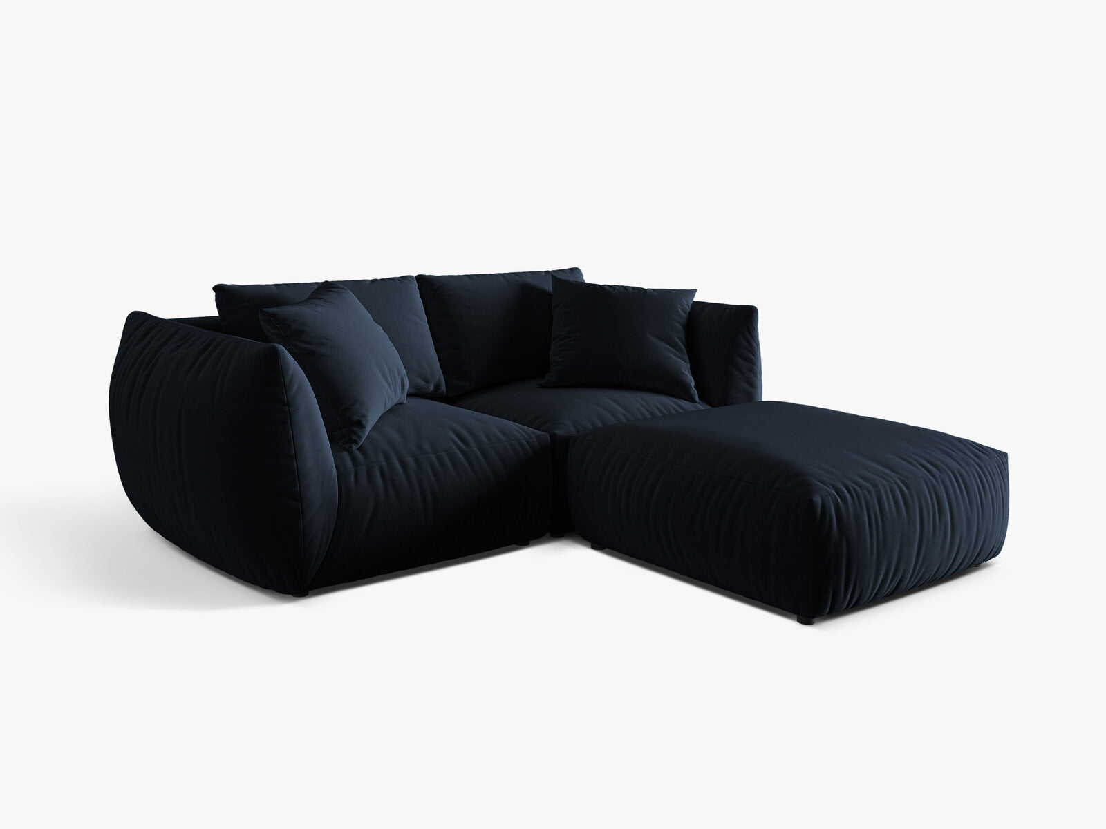 Micadoni Modulares Sofa Chris 4-Sitzer Samt Königsblau