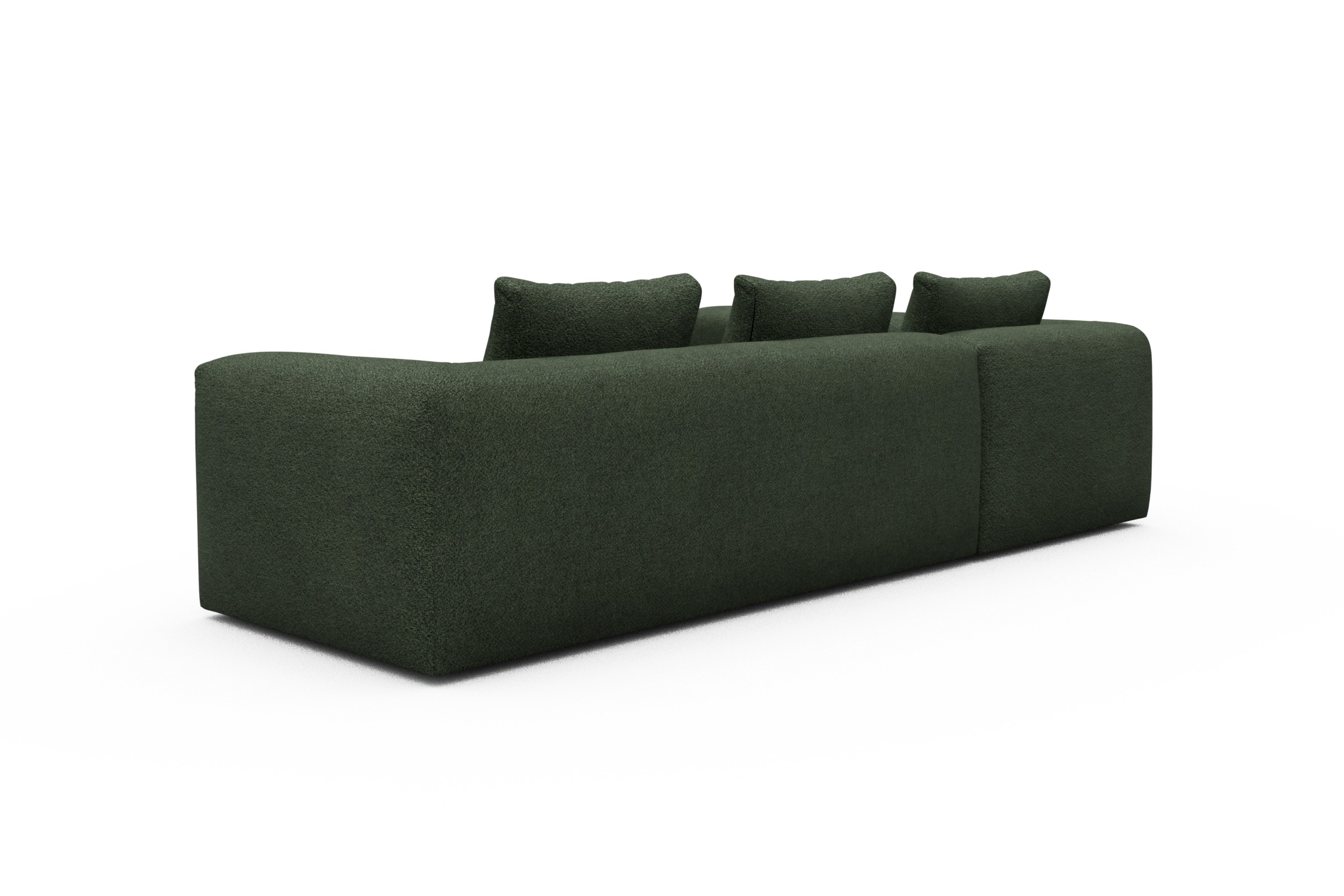 Ecksofa Fred 2x 2,5-Sitzer links offen Vanora-Deep-Green
