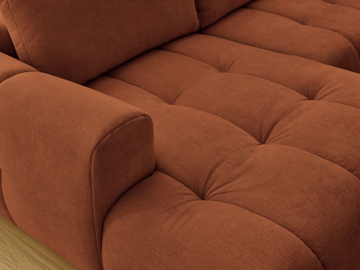 Bobochic Fuji Wohnlandschaft mit Pouf Stoff Orange Ecke links