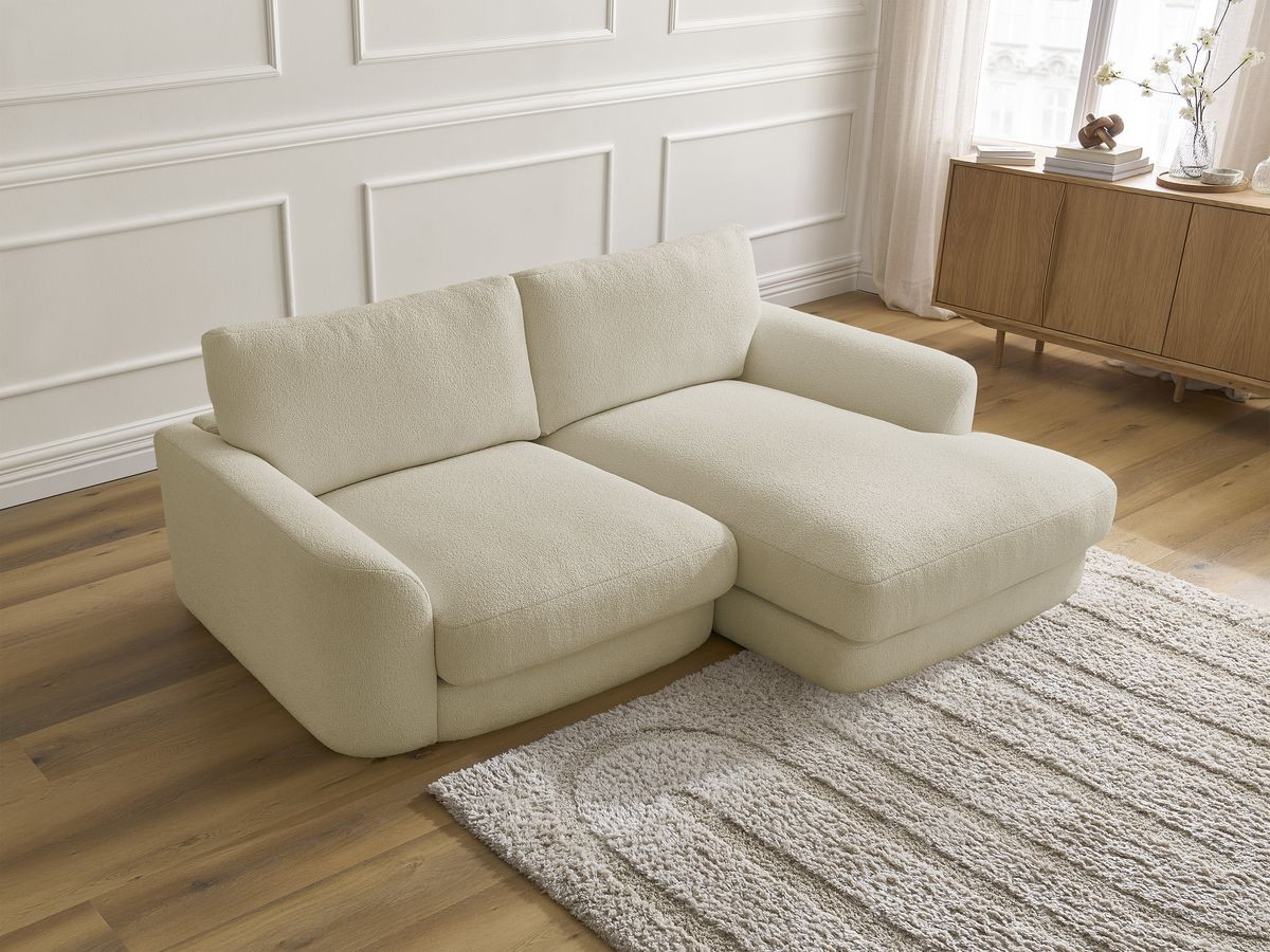 Bobochic Leonore Ecksofa Bouclé-Stoff Beige Ecke rechts