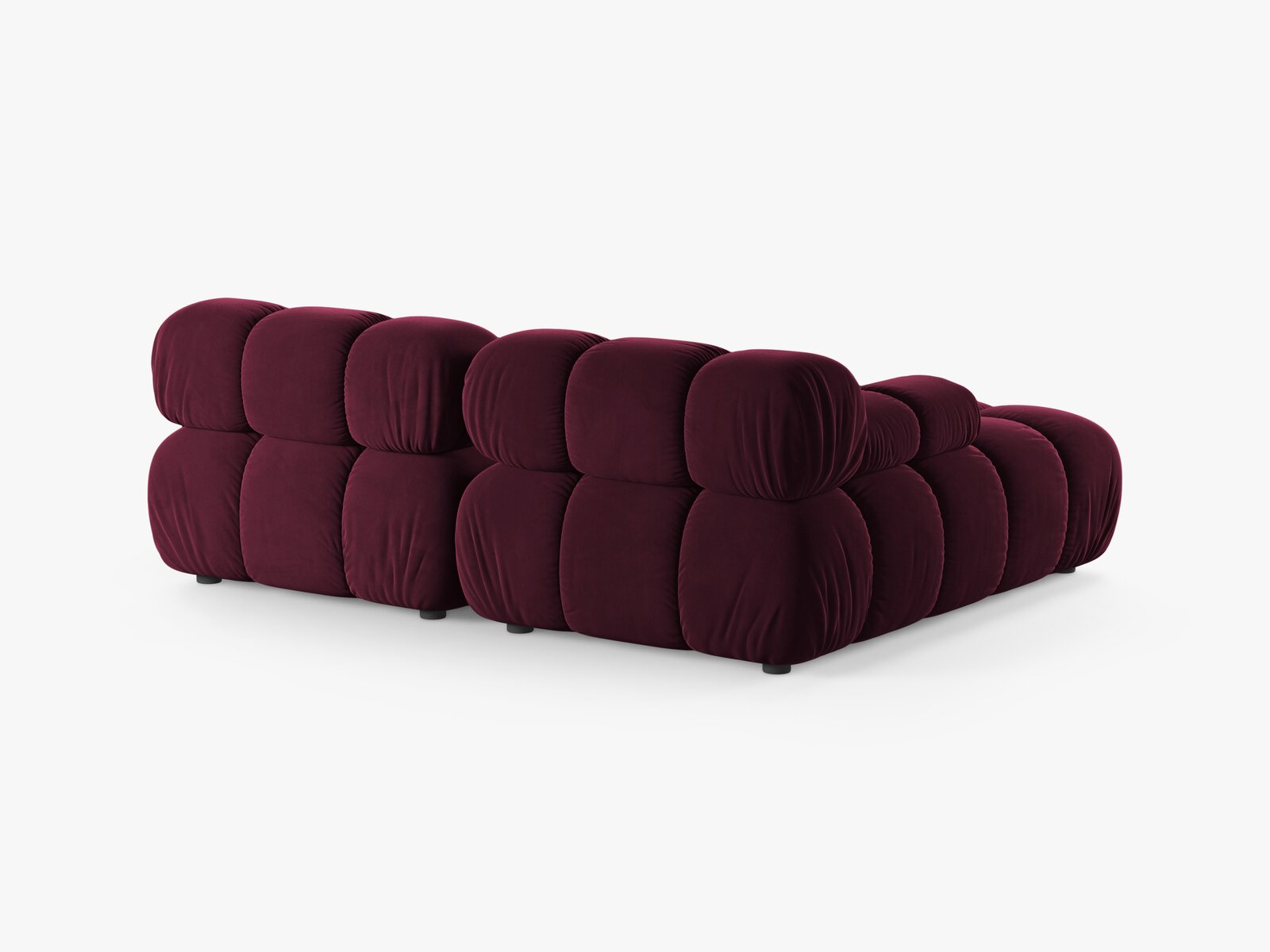 Micadoni Modulares Ecksofa Bellis 3-Sitzer Links Samt Venus Burgunder