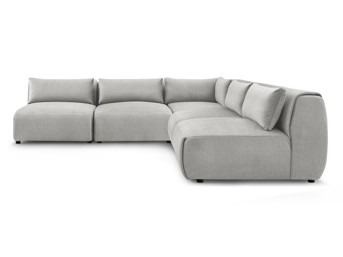 Bobochic Jeanne Ecksofa 299 × 299 cm Samt Hellgrau