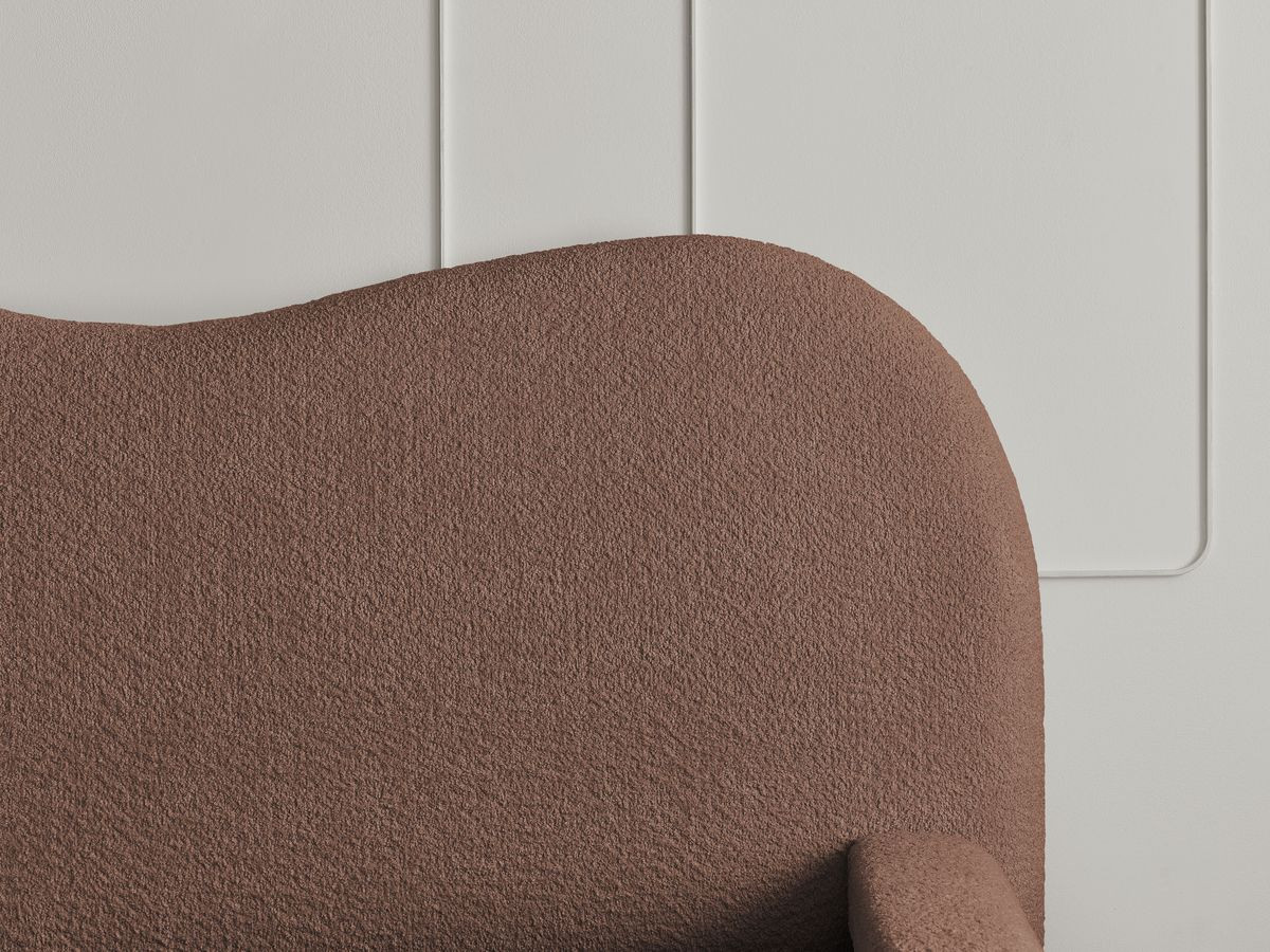 Bobochic Orlane Polsterbett mit Bettkasten Bouclé-Stoff Orange, Liegefläche 180 × 200 cm