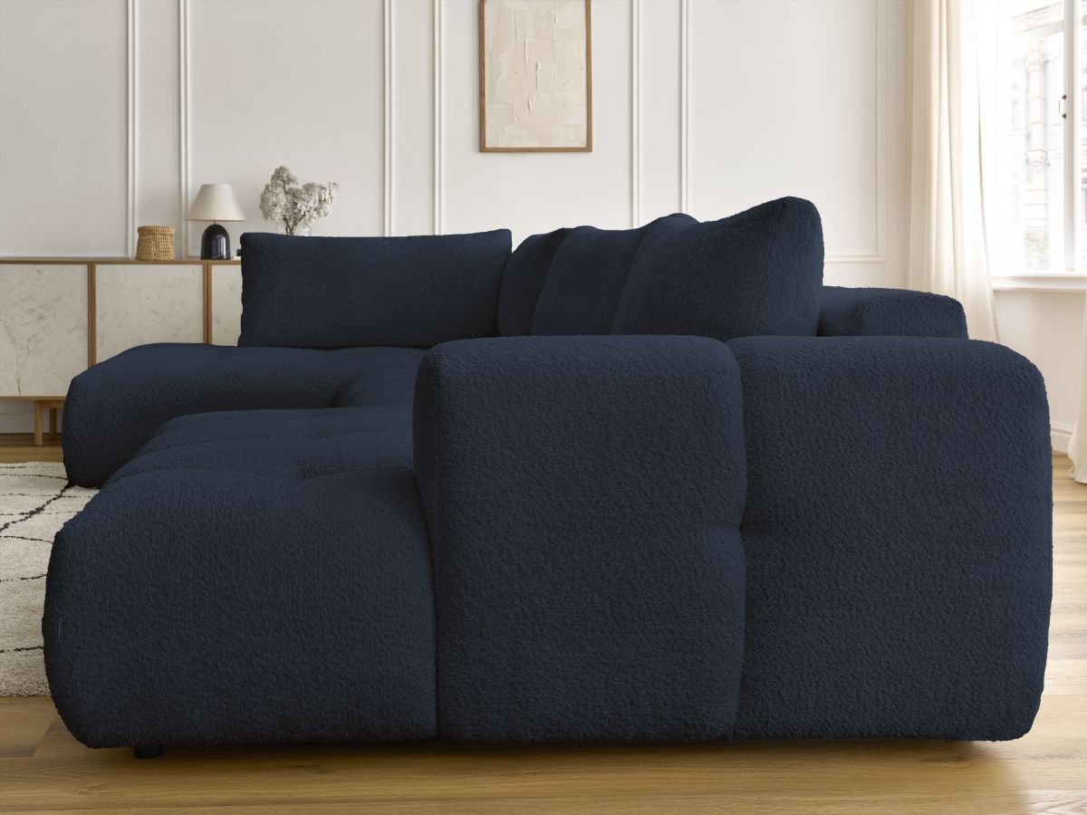 Bobochic Fuji Wohnlandschaft Bouclé-Stoff Dunkelblau Ecke rechts