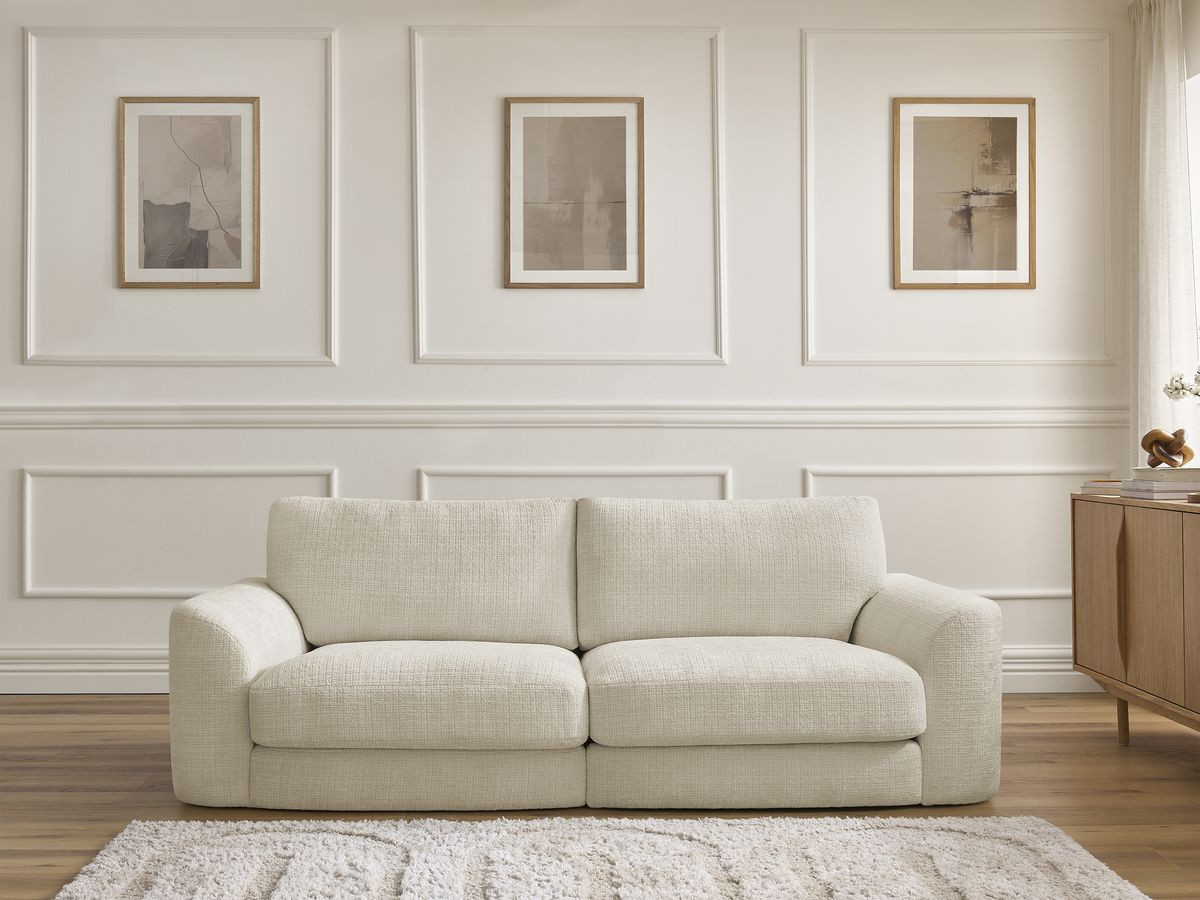Bobochic Leonore Sofa 3-Sitzer Strukturstoff Beige