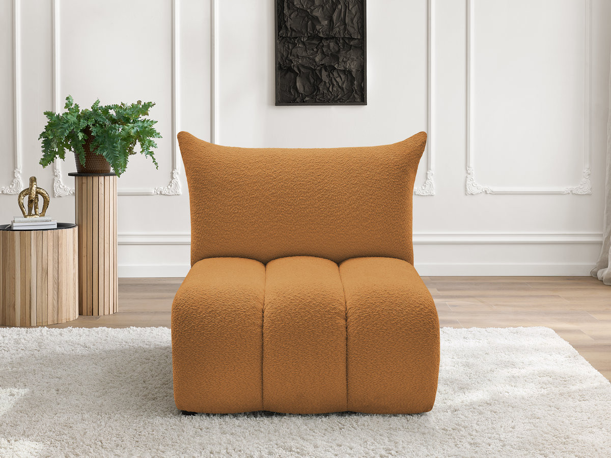 Bobochic Azra Sofamodul 1-Sitzer 90 × 112 cm Bouclé-Stoff Gelb