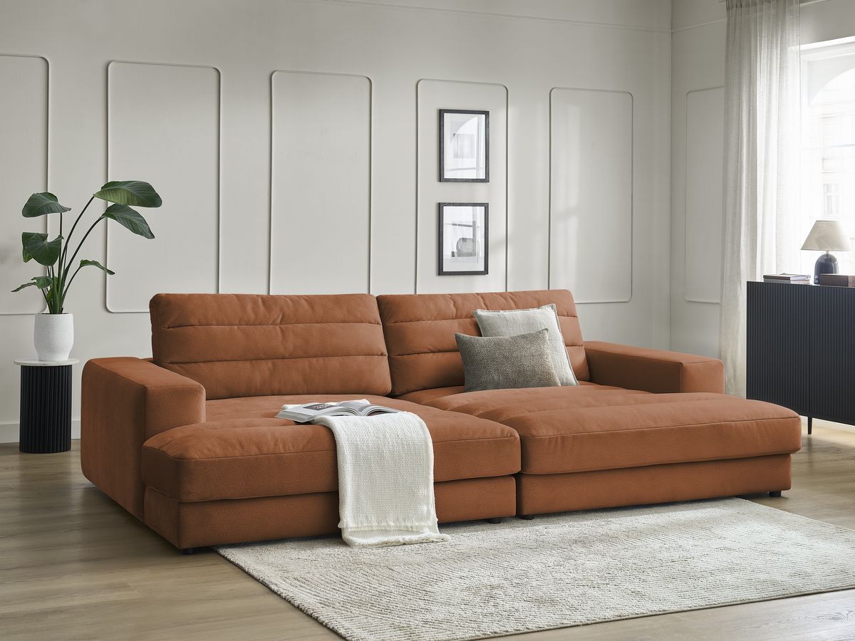Bobochic Sierra Sofa 4-Sitzer Samt Orange