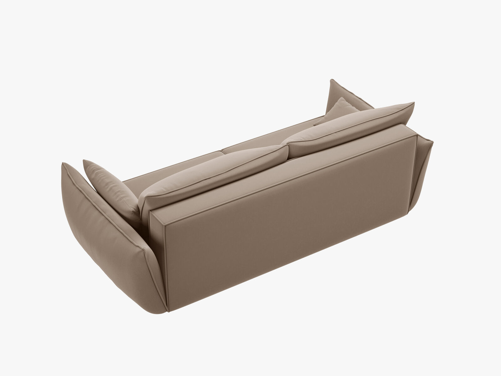 Micadoni Kaelle Schlafsofa 3-Sitzer mit Bettkasten Samt Bluvel Cappuccino