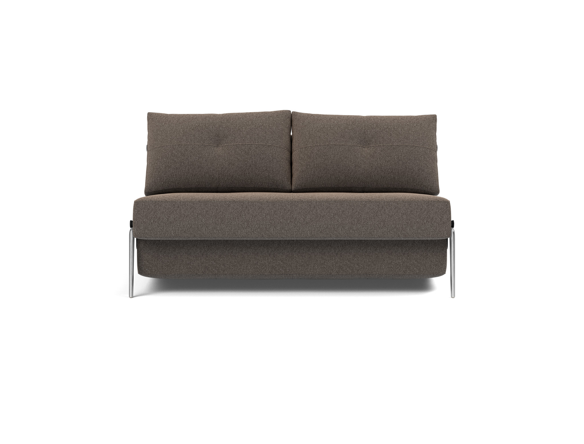 Schlafsofa Cubed 140 Boucle Skandi 530-Taupe Beine Aluminium