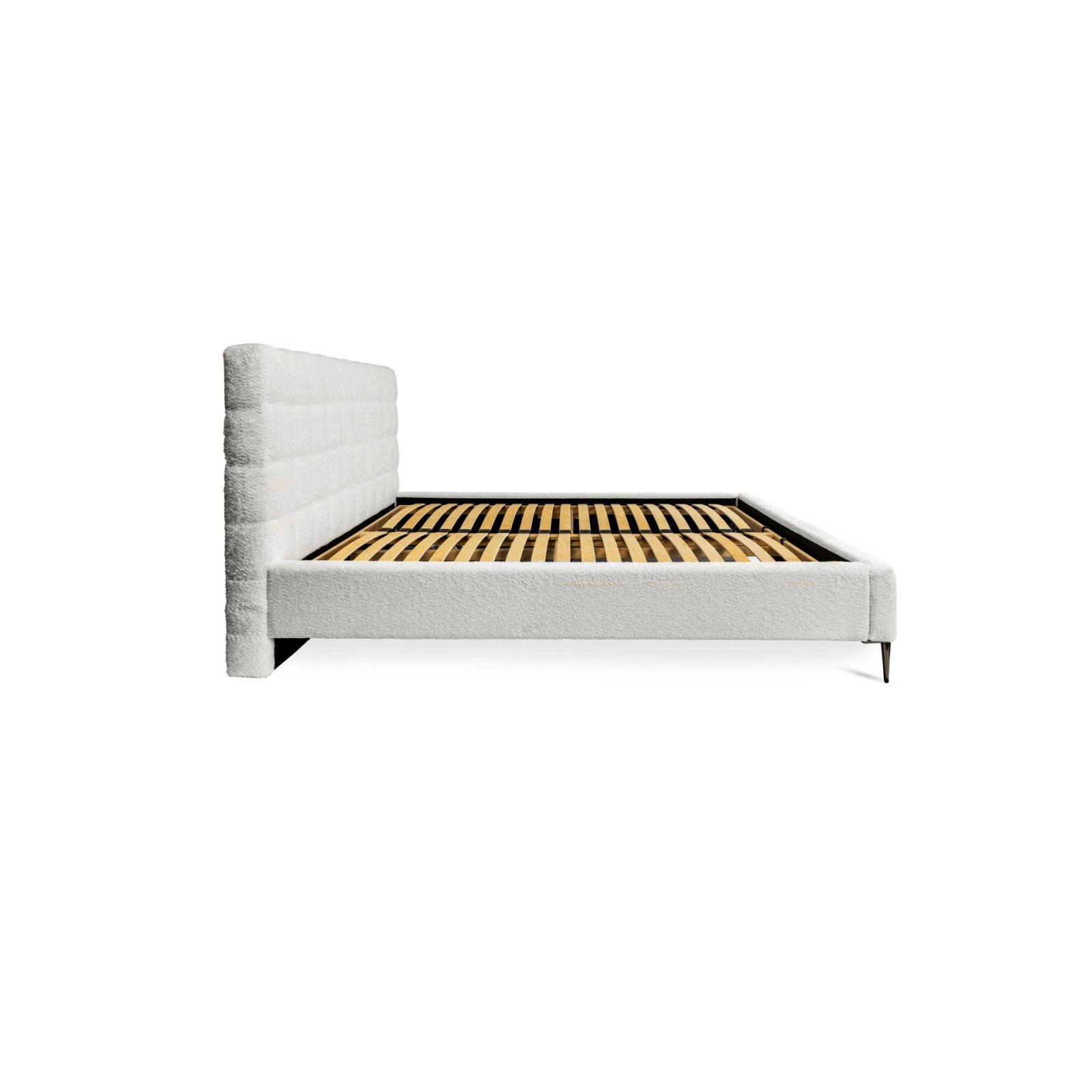 Polsterbett Tano Boucle 160x200 mit Holzrahmen Euphoria 01 Ivory