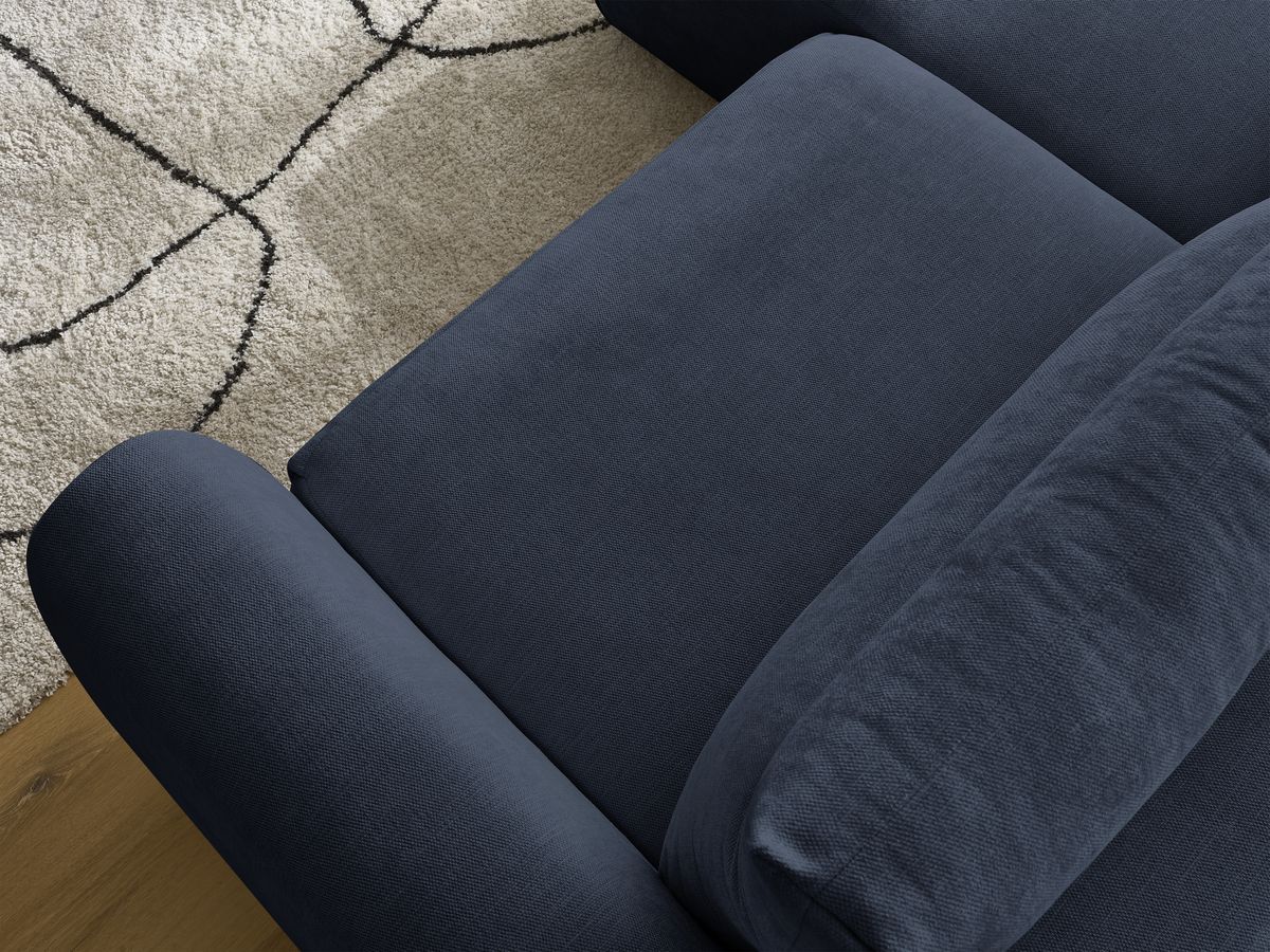 Bobochic Aden Ecksofa 246 × 152 cm Stoff Dunkelblau Ecke links