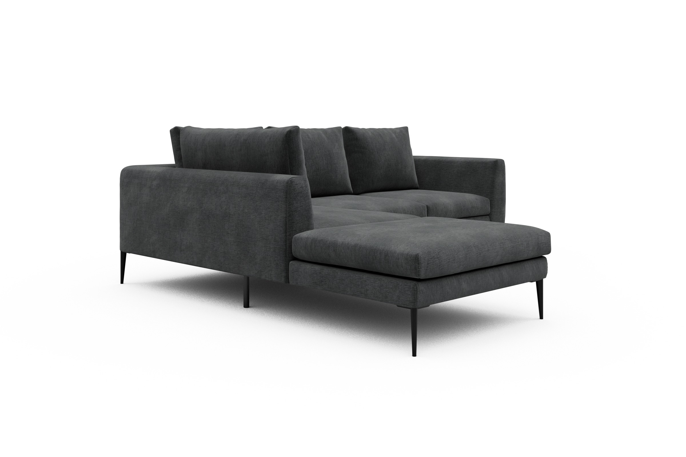 Ecksofa Paul Relax-Ecke links mit 2-Sitzer Smooth-Deep-Warm-Grey