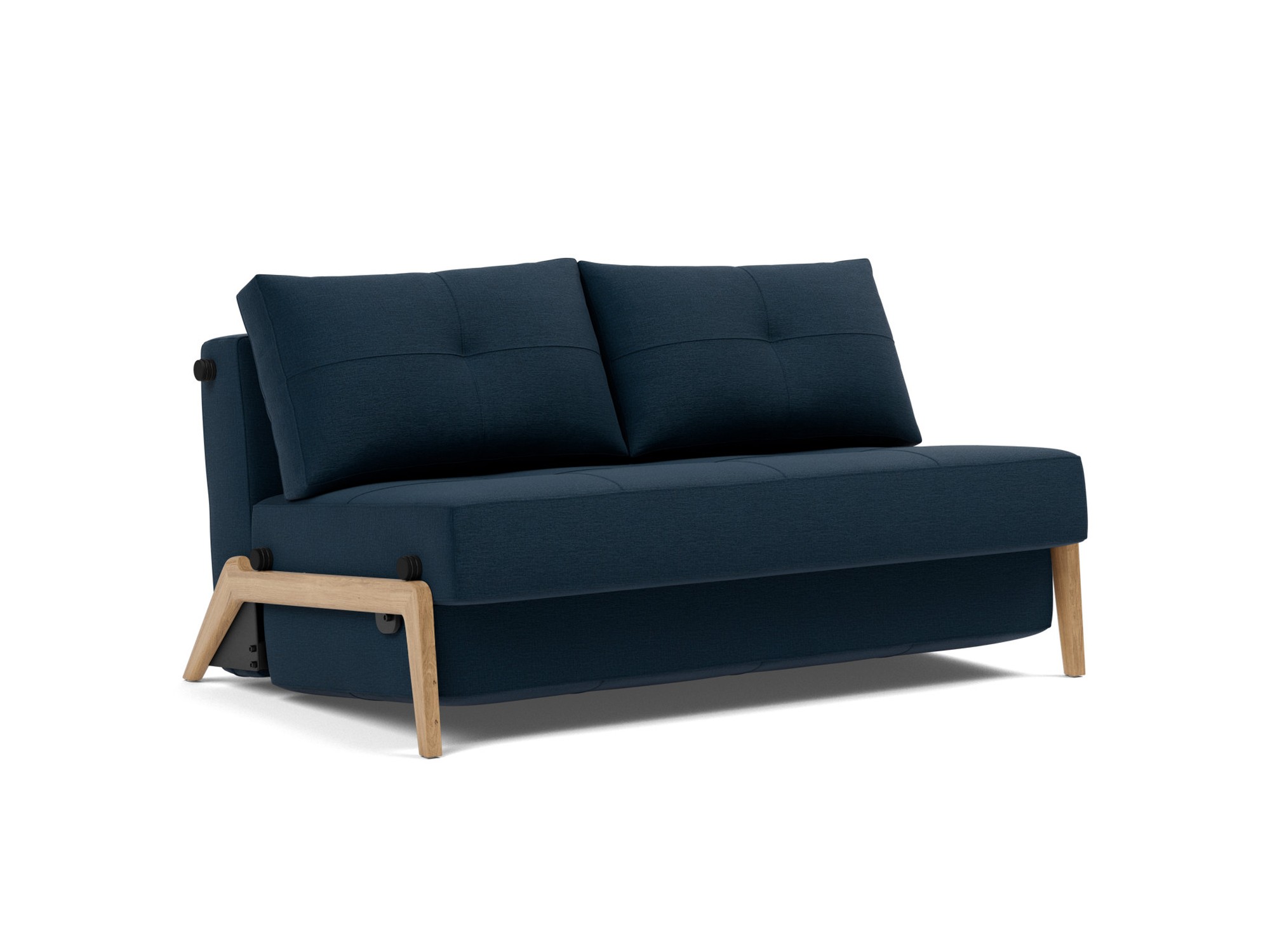 Schlafsofa Cubed 140 Flachgewebe Mixed Dance 528-Blue Beine Eiche