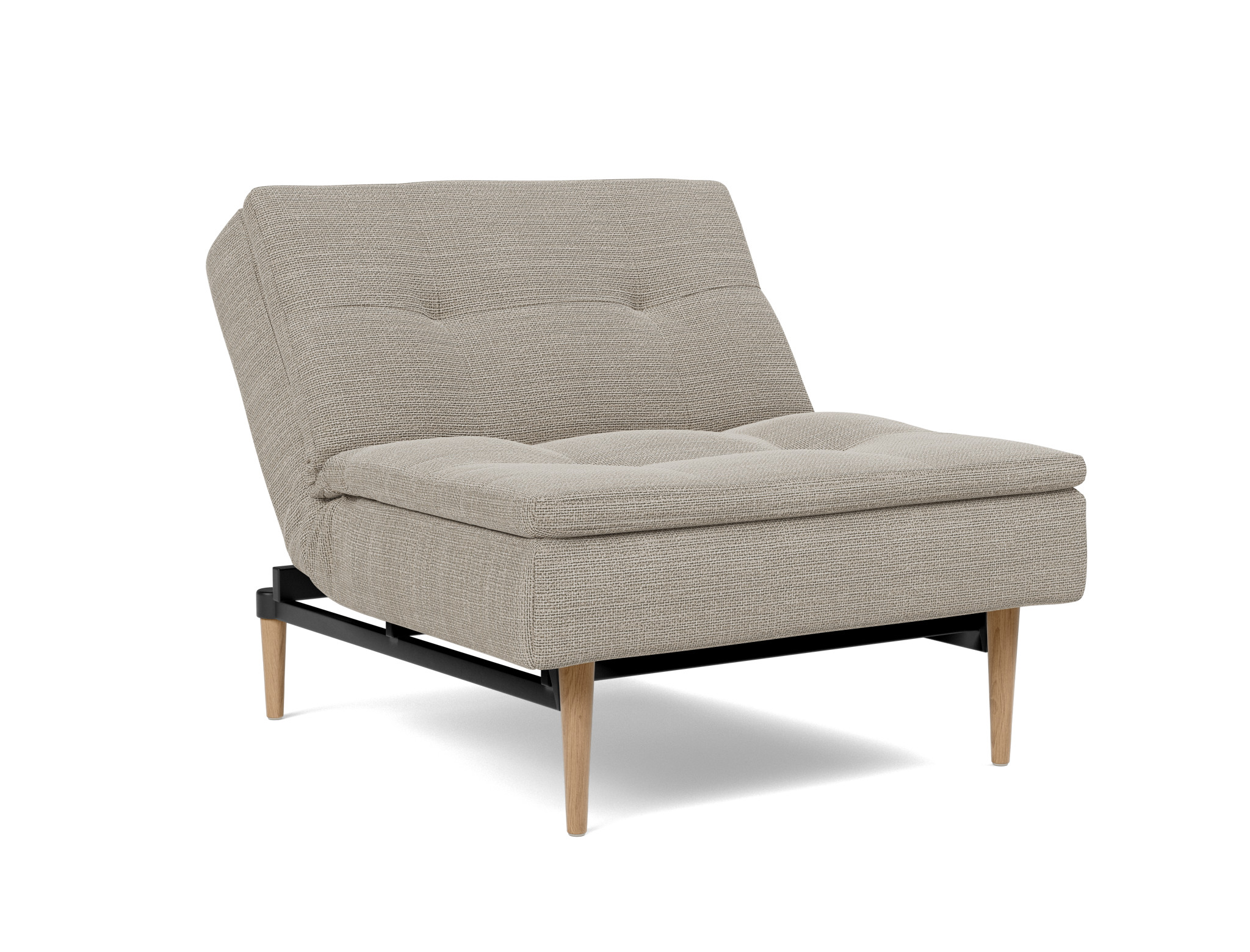 Sessel Dublexo Strukturierter Stoff Kenya 579-Gravel Beine Styletto Eiche hell