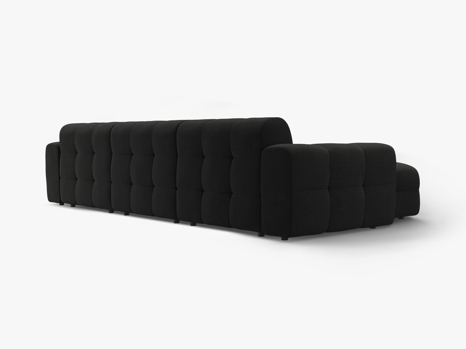 Micadoni Ecksofa Kendal 5-Sitzer Links Strukturierter Stoff Schwarz