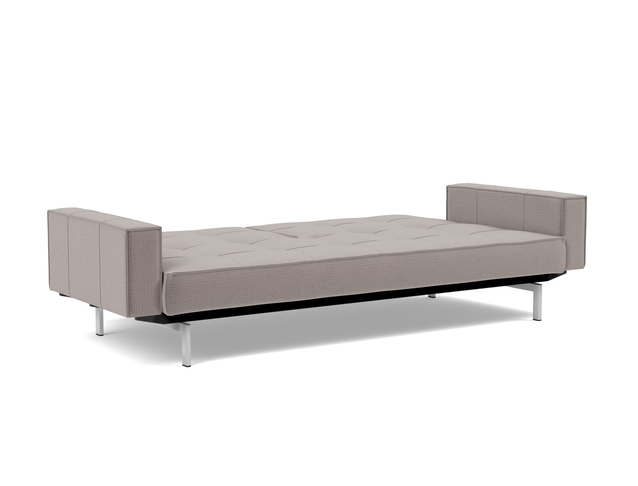 Schlafsofa Splitback mit Armlehnen Chenille Esina 418-Truffle Beine Chrom
