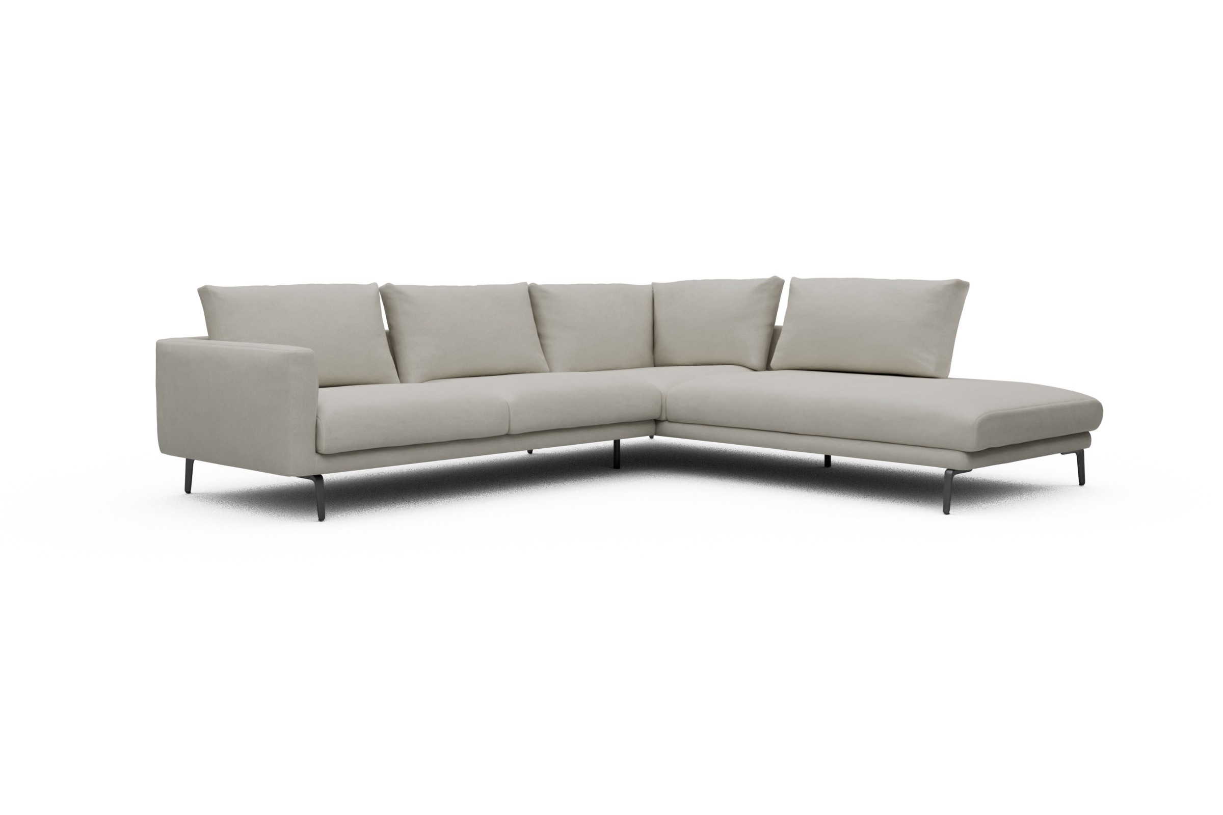 Ecksofa Karl Relax-Ecke rechts mit 2,5-Sitzer Denari-Clean-Beige