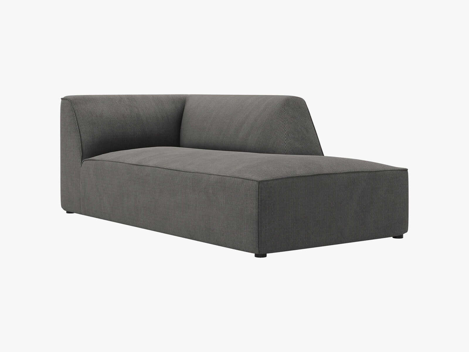 Micadoni Recamiere Ruby 1-Sitzer Rechts Kord Scala Dunkelgrau